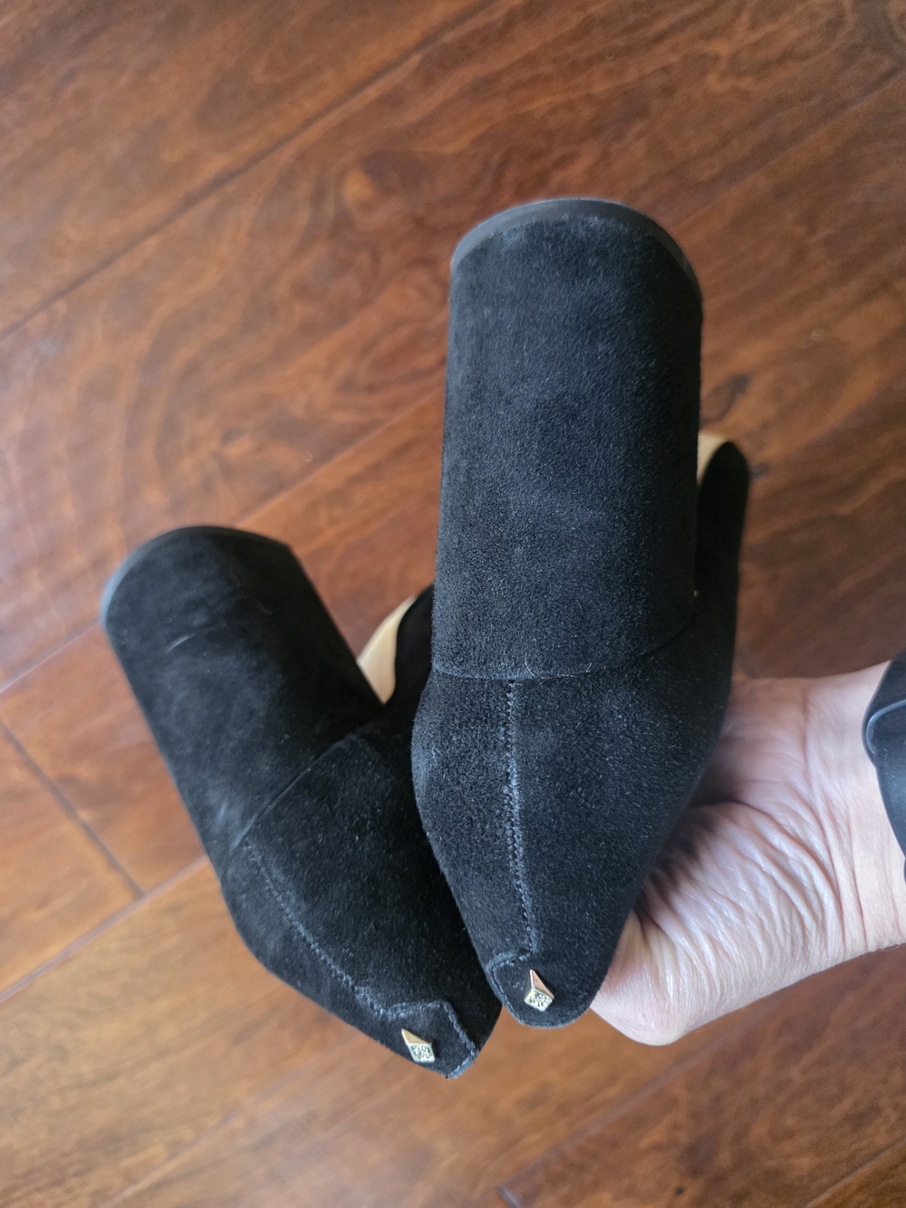 Sam Edelman Halston Black Suede Pointed Toe Block Heel Pumps - Size 9.5 - Picture 7 of 12